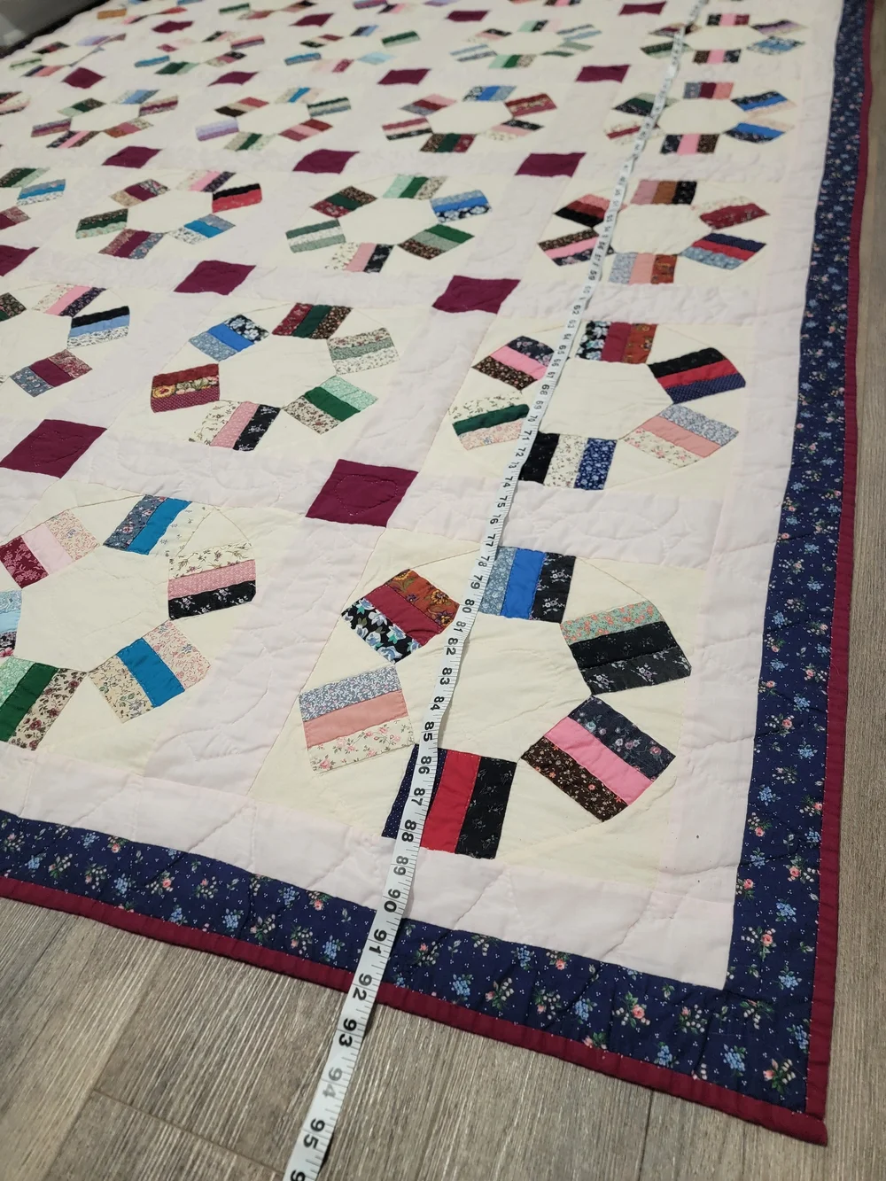 Vintage Patchwork Quilt Hand Quilted 77